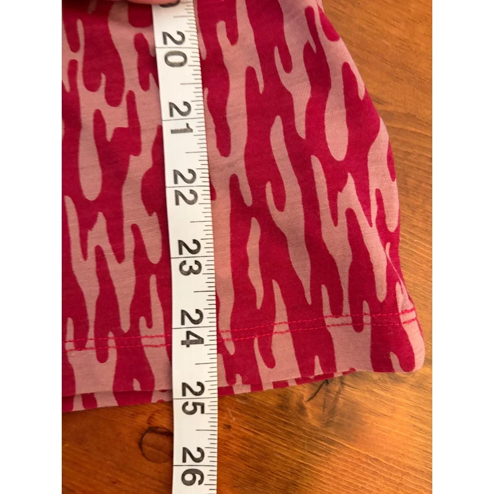 Icebreaker‎ Merino Wool Tech Lite Scoop Neck Tee Pink Red Abstract Camo Small